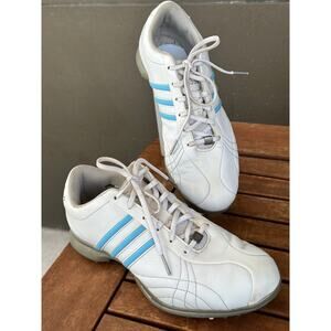 Adidas Women’s 7 Golf Signature Natalie Shoe Thin Tech Sneaker White Blue Stripe